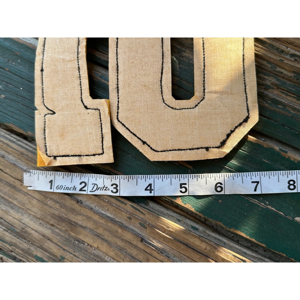 Vintage Varsity Letter S Patch Black Yellow Chenille Letterman Jacket 7.5 Inch - Picture 3 of 5